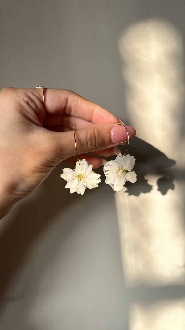 Snowy Larkspur Earrings - Image 3