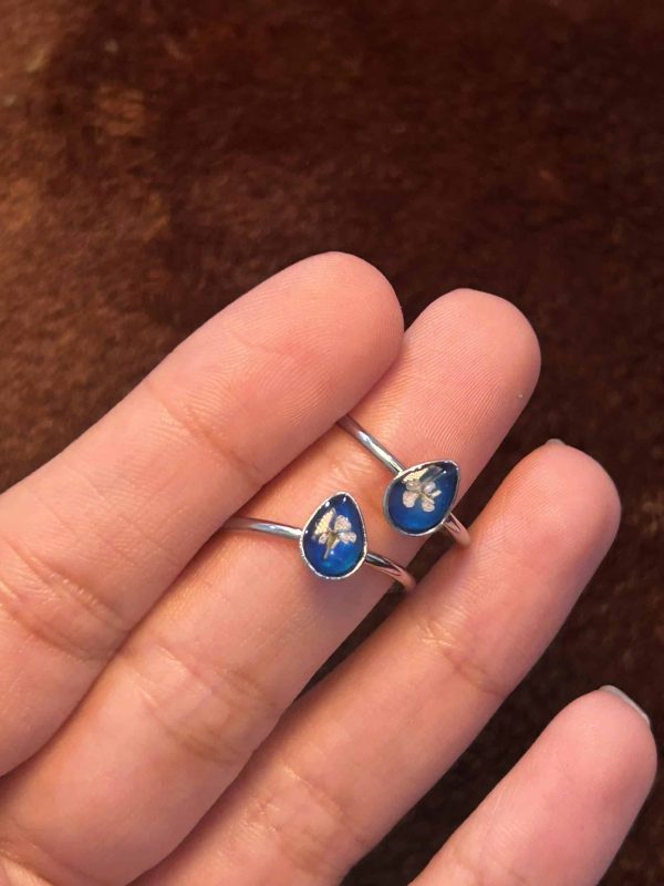 Aqua floral ring - Image 2