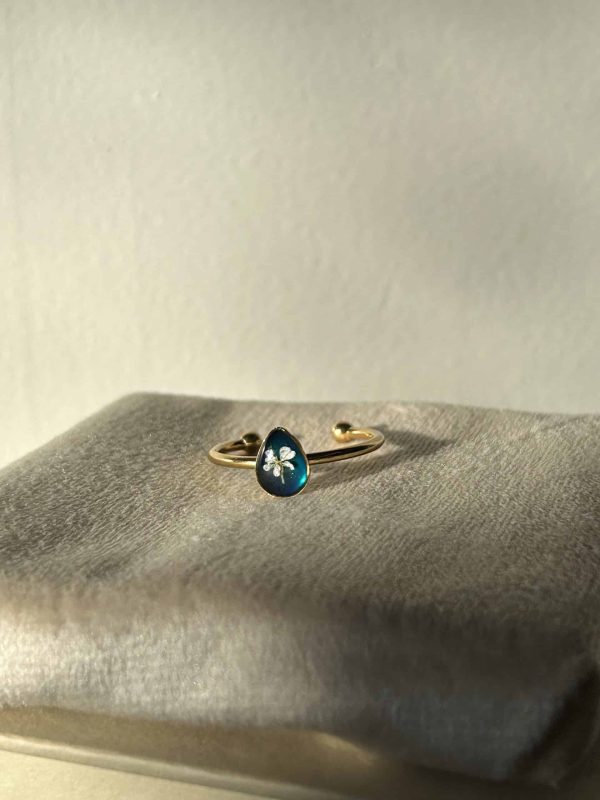 Aqua floral ring - Image 4