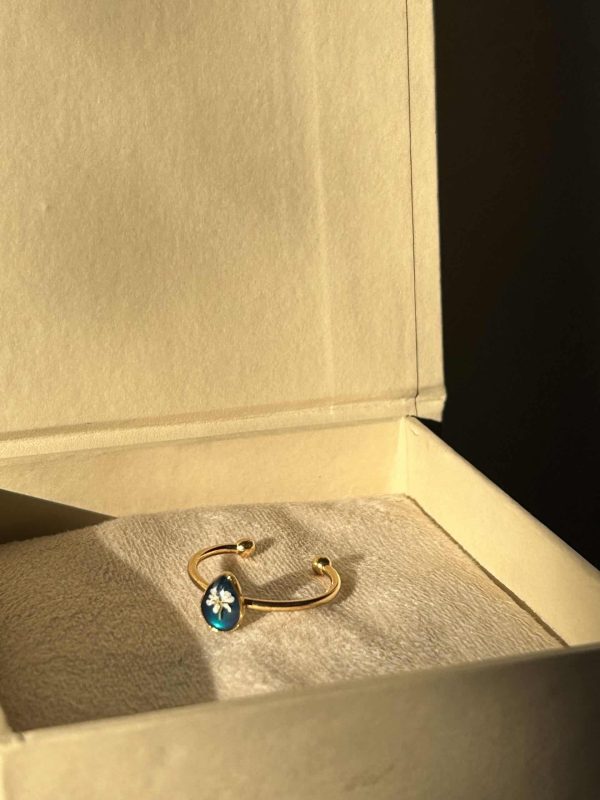 Aqua floral ring - Image 5