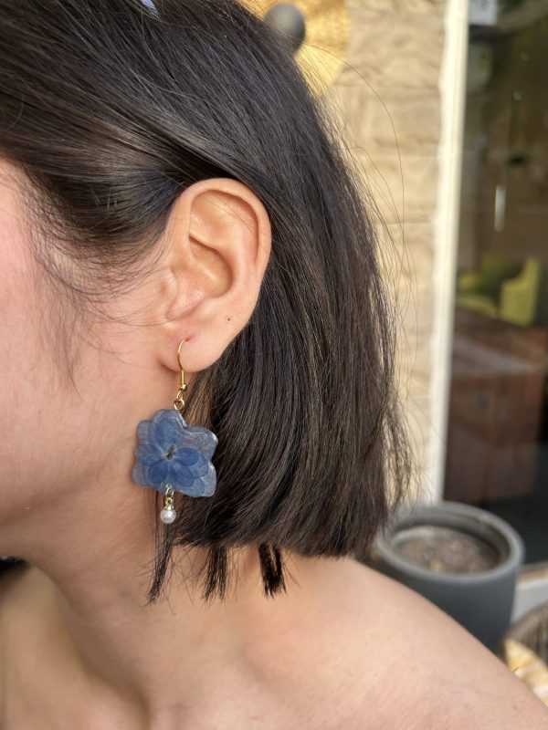Blue Hydrangea Earrings - Image 6