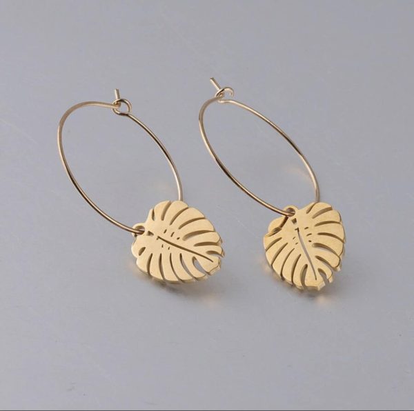Mini Monstera Hoops - Image 3