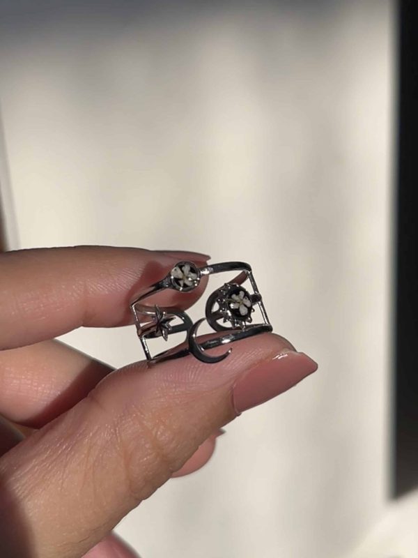 Floral Stack ring (Silver) - Image 6