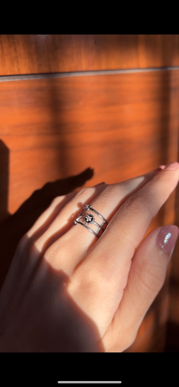 Floral Stack ring (Silver) - Image 4