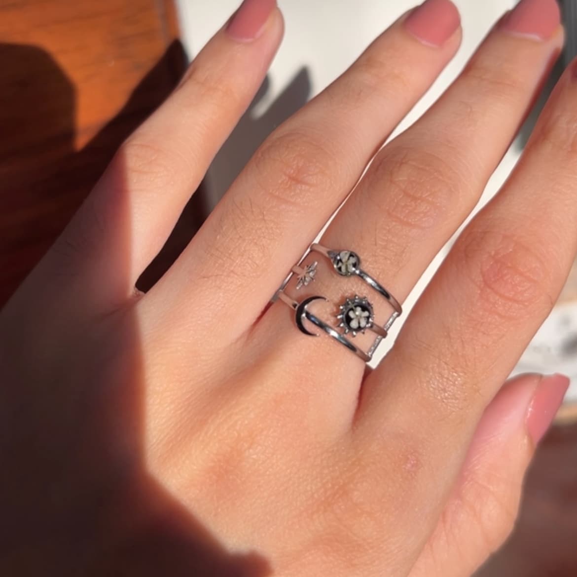 IMG_8492-1.jpeg Floral Stack ring (Silver) - Image 1