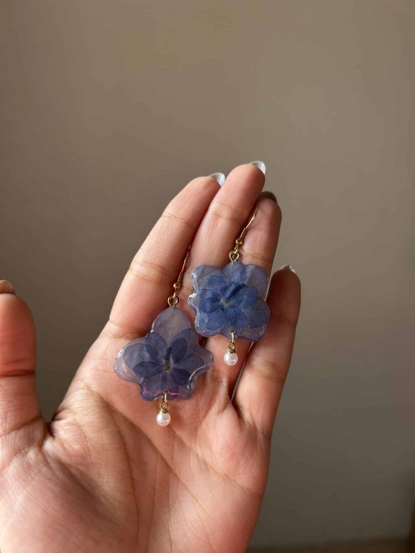 Blue Hydrangea Earrings - Image 5