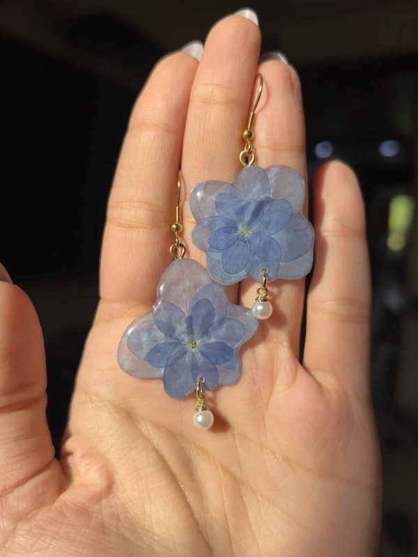 Blue Hydrangea Earrings - Image 3