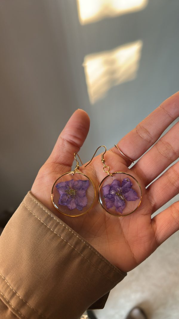 Violet Larkspur Earrings - Image 3