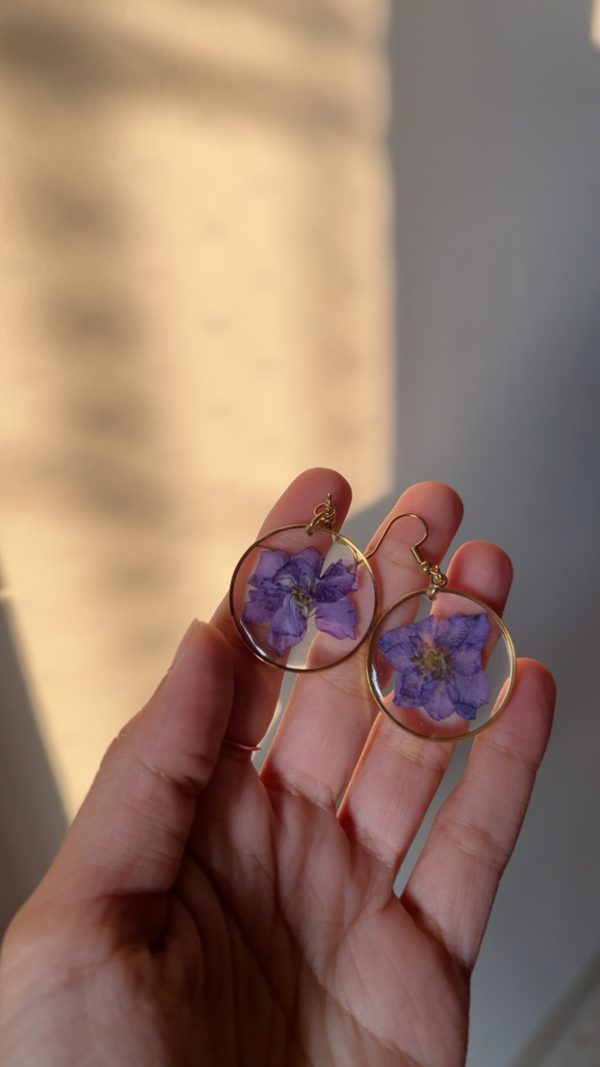 Violet Larkspur Earrings - Image 2
